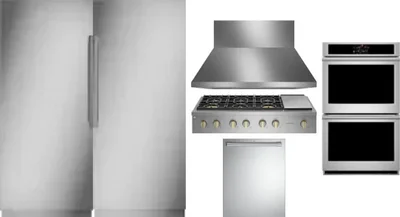 6 Piece Package Includes Refrigerator, Freezer, Cooktop, Wall Oven, Hood And Dishwasher