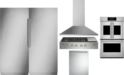 6 Piece Package Includes Refrigerator, Freezer, Cooktop, Wall Oven, Hood And Dishwasher