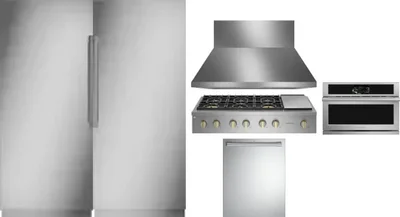 6 Piece Package Includes Refrigerator, Freezer, Cooktop, Wall Oven, Hood And Dishwasher