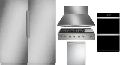 6 Piece Package Includes Refrigerator, Freezer, Cooktop, Wall Oven, Hood And Dishwasher