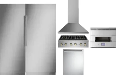 6 Piece Package Includes Refrigerator, Freezer, Cooktop, Wall Oven, Hood And Dishwasher