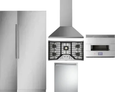 6 Piece Package Includes Refrigerator, Freezer, Cooktop, Wall Oven, Hood And Dishwasher