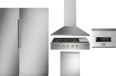 6 Piece Package Includes Refrigerator, Freezer, Cooktop, Wall Oven, Hood And Dishwasher