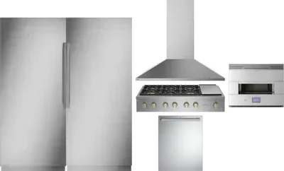 6 Piece Package Includes Refrigerator, Freezer, Cooktop, Wall Oven, Hood And Dishwasher