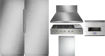 6 Piece Package Includes Refrigerator, Freezer, Cooktop, Wall Oven, Hood And Dishwasher