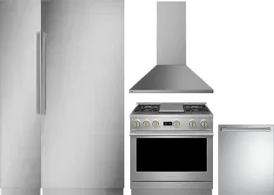 5 Piece Package Includes Refrigerator, Freezer, Range, Hood And Dishwasher