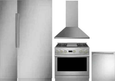 5 Piece Package Includes Refrigerator, Freezer, Range, Hood And Dishwasher
