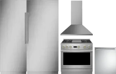 5 Piece Package Includes Refrigerator, Freezer, Range, Hood And Dishwasher