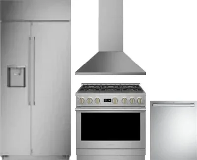 4 Piece Package Includes Refrigerator, Range, Hood And Dishwasher