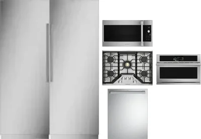 6 Piece Package Includes Refrigerator, Freezer, Cooktop, Wall Oven, Microwave And Dishwasher