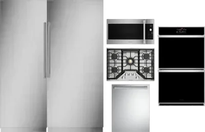 6 Piece Package Includes Refrigerator, Freezer, Cooktop, Wall Oven, Microwave And Dishwasher
