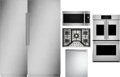 6 Piece Package Includes Refrigerator, Freezer, Cooktop, Wall Oven, Microwave And Dishwasher
