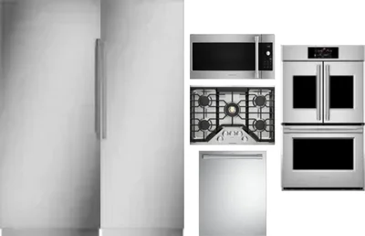 6 Piece Package Includes Refrigerator, Freezer, Cooktop, Wall Oven, Microwave And Dishwasher