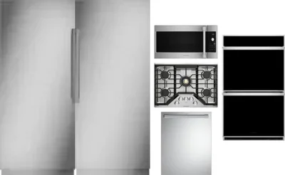 6 Piece Package Includes Refrigerator, Freezer, Cooktop, Wall Oven, Microwave And Dishwasher