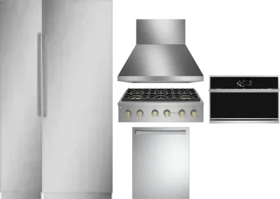 6 Piece Package Includes Refrigerator, Freezer, Cooktop, Wall Oven, Hood And Dishwasher