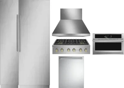 6 Piece Package Includes Refrigerator, Freezer, Cooktop, Wall Oven, Hood And Dishwasher