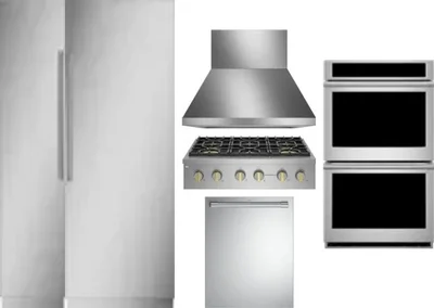 6 Piece Package Includes Refrigerator, Freezer, Cooktop, Wall Oven, Hood And Dishwasher