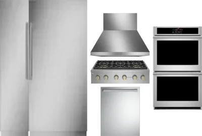 6 Piece Package Includes Refrigerator, Freezer, Cooktop, Wall Oven, Hood And Dishwasher