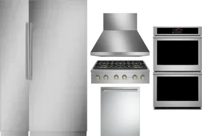 6 Piece Package Includes Refrigerator, Freezer, Cooktop, Wall Oven, Hood And Dishwasher