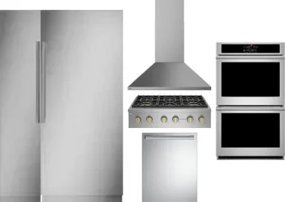 6 Piece Package Includes Refrigerator, Freezer, Cooktop, Wall Oven, Hood And Dishwasher