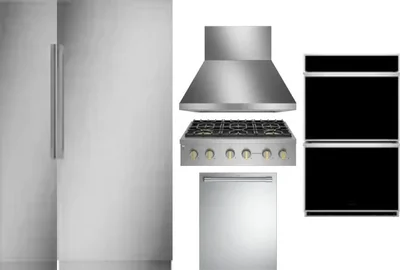 6 Piece Package Includes Refrigerator, Freezer, Cooktop, Wall Oven, Hood And Dishwasher