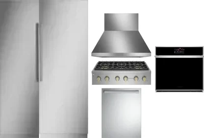 6 Piece Package Includes Refrigerator, Freezer, Cooktop, Wall Oven, Hood And Dishwasher