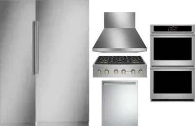 6 Piece Package Includes Refrigerator, Freezer, Cooktop, Wall Oven, Hood And Dishwasher