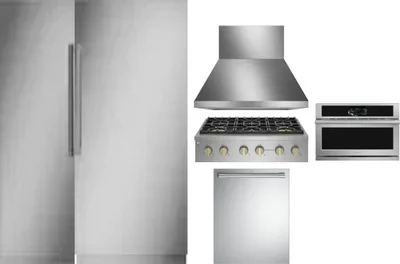 6 Piece Package Includes Refrigerator, Freezer, Cooktop, Wall Oven, Hood And Dishwasher