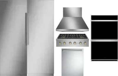 6 Piece Package Includes Refrigerator, Freezer, Cooktop, Wall Oven, Hood And Dishwasher