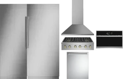 6 Piece Package Includes Refrigerator, Freezer, Cooktop, Wall Oven, Hood And Dishwasher