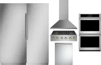 6 Piece Package Includes Refrigerator, Freezer, Cooktop, Wall Oven, Hood And Dishwasher