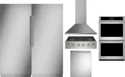 6 Piece Package Includes Refrigerator, Freezer, Cooktop, Wall Oven, Hood And Dishwasher