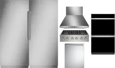 6 Piece Package Includes Refrigerator, Freezer, Cooktop, Wall Oven, Hood And Dishwasher