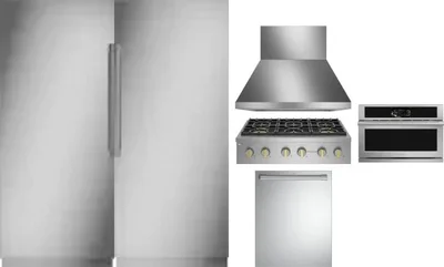 6 Piece Package Includes Refrigerator, Freezer, Cooktop, Wall Oven, Hood And Dishwasher