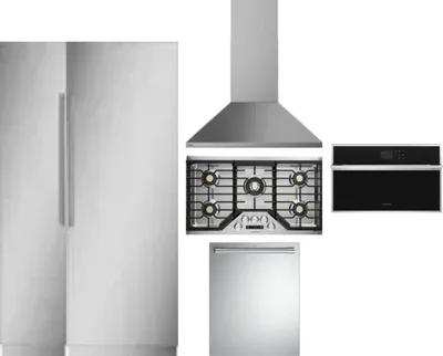 6 Piece Package Includes Refrigerator, Freezer, Cooktop, Wall Oven, Hood And Dishwasher