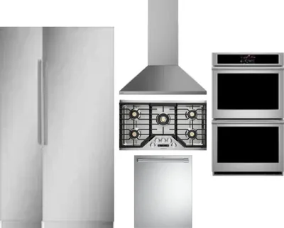 6 Piece Package Includes Refrigerator, Freezer, Cooktop, Wall Oven, Hood And Dishwasher