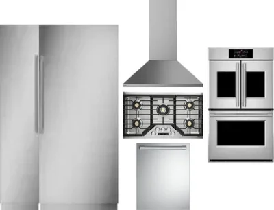6 Piece Package Includes Refrigerator, Freezer, Cooktop, Wall Oven, Hood And Dishwasher