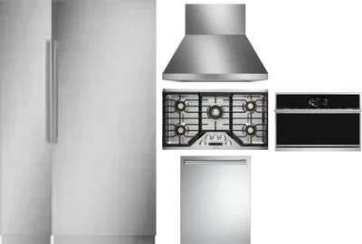 6 Piece Package Includes Refrigerator, Freezer, Cooktop, Wall Oven, Hood And Dishwasher