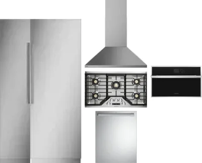 6 Piece Package Includes Refrigerator, Freezer, Cooktop, Wall Oven, Hood And Dishwasher