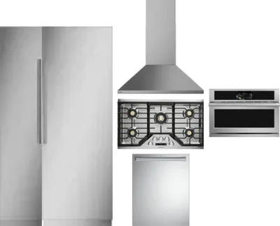 6 Piece Package Includes Refrigerator, Freezer, Cooktop, Wall Oven, Hood And Dishwasher