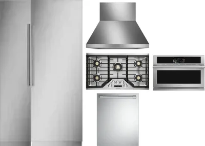 6 Piece Package Includes Refrigerator, Freezer, Cooktop, Wall Oven, Hood And Dishwasher
