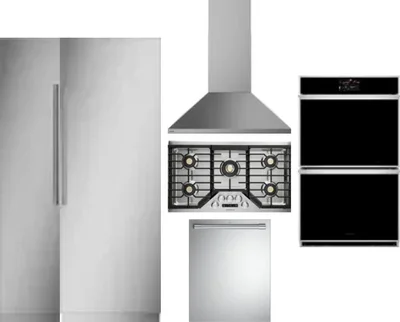 6 Piece Package Includes Refrigerator, Freezer, Cooktop, Wall Oven, Hood And Dishwasher
