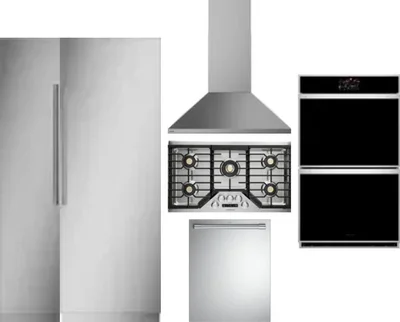 6 Piece Package Includes Refrigerator, Freezer, Cooktop, Wall Oven, Hood And Dishwasher
