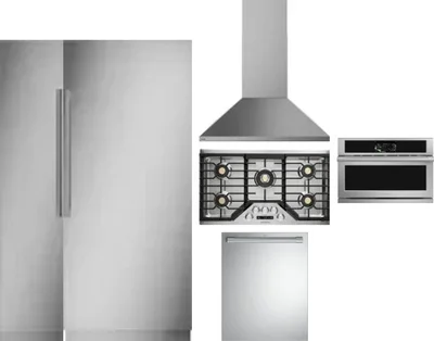 6 Piece Package Includes Refrigerator, Freezer, Cooktop, Wall Oven, Hood And Dishwasher