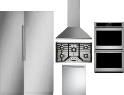 6 Piece Package Includes Refrigerator, Freezer, Cooktop, Wall Oven, Hood And Dishwasher