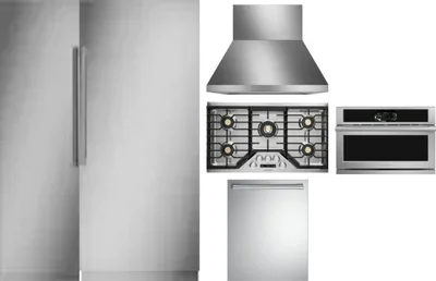 6 Piece Package Includes Refrigerator, Freezer, Cooktop, Wall Oven, Hood And Dishwasher