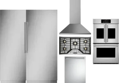 6 Piece Package Includes Refrigerator, Freezer, Cooktop, Wall Oven, Hood And Dishwasher