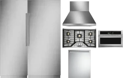 6 Piece Package Includes Refrigerator, Freezer, Cooktop, Wall Oven, Hood And Dishwasher