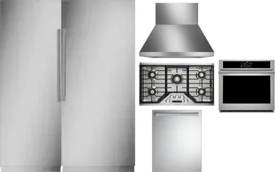 6 Piece Package Includes Refrigerator, Freezer, Cooktop, Wall Oven, Hood And Dishwasher