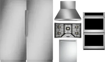 6 Piece Package Includes Refrigerator, Freezer, Cooktop, Wall Oven, Hood And Dishwasher